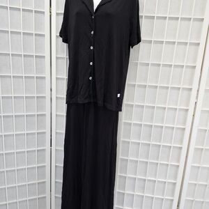 Goosebumps Black Button-Up Top and Pants Pajama Set